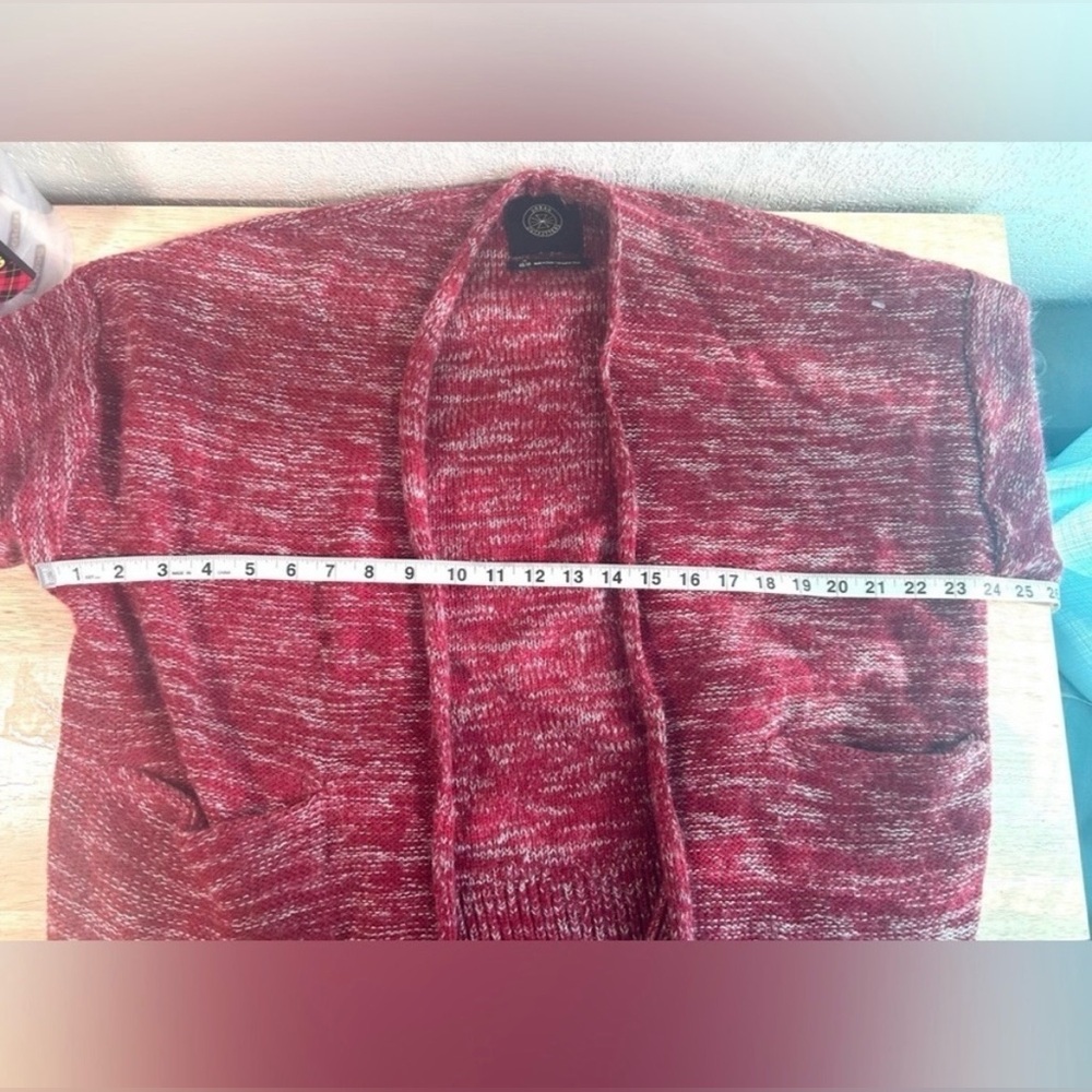 Urban Outfitters Red Marled Open Cardigan XS Cozy Knit Sweater - Picture 5 of 10